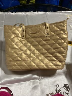 Montana West Quilted Metallic Gold Tote